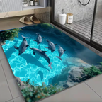 Dolphin Bath Mat - Soft, Absorbent, Non-Slip Bathroom Rug 0