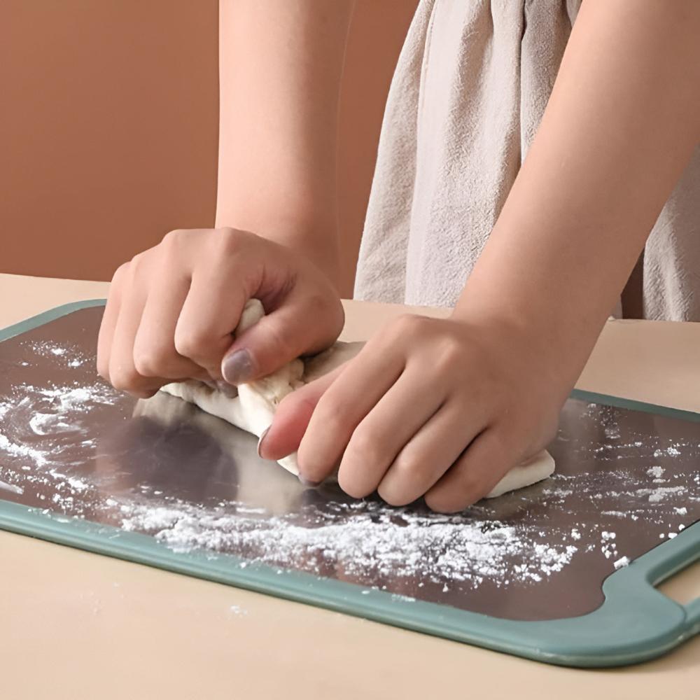 Double-Sided Stainless Steel Cutting Board - Hygienic & Versatile Food Prep 3