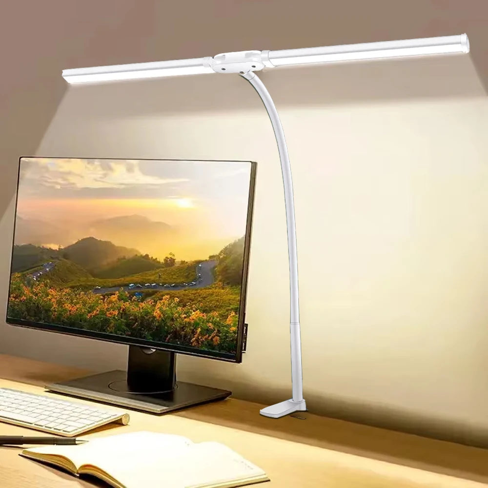 Double Head LED Desk Lamp - 5-Level Dimming & Adjustable Color Temperature 1