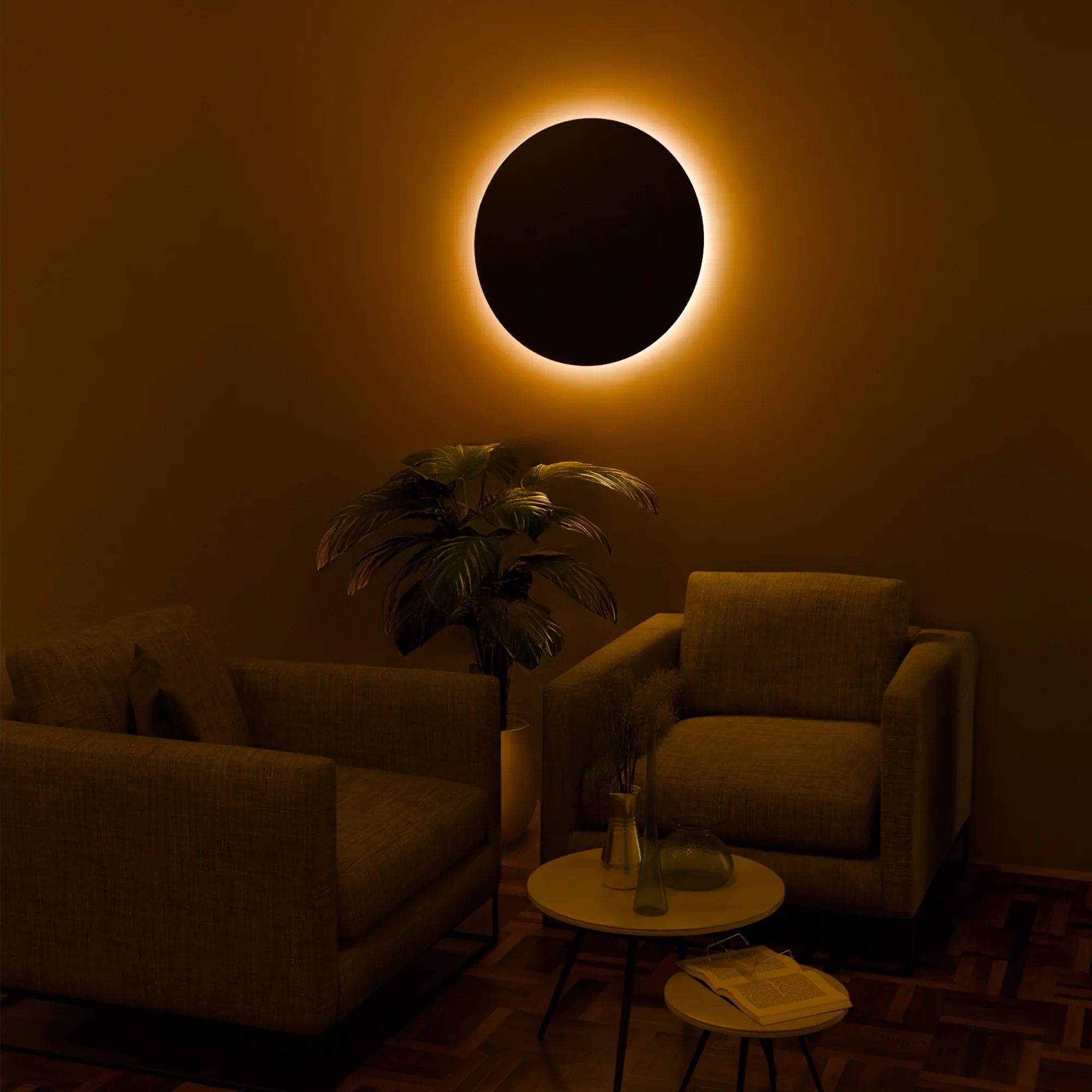 Eclipse Glow Wall Sconce - Customizable LED Mood Lighting Fixture 2
