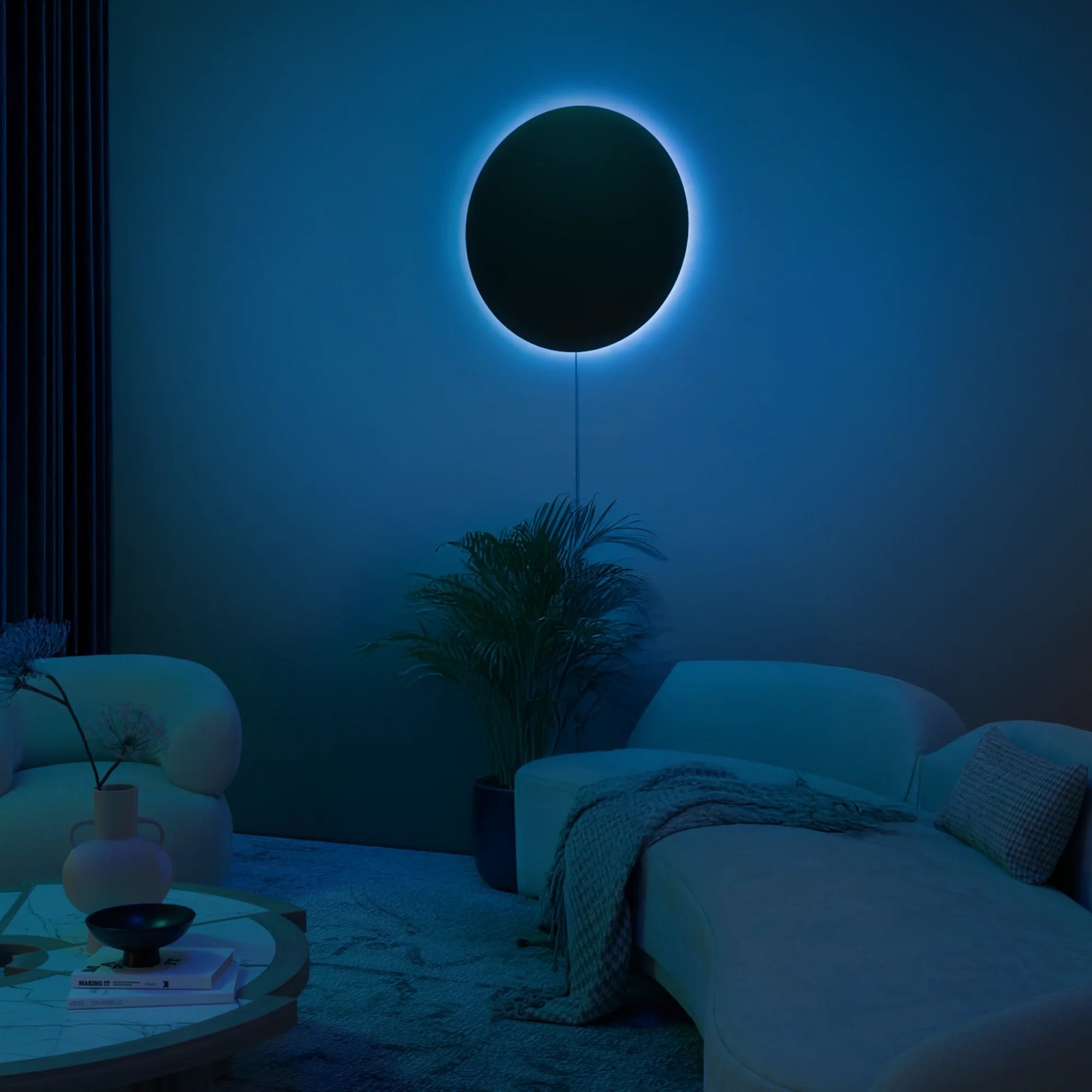 Eclipse Glow Wall Sconce - Customizable LED Mood Lighting Fixture 4