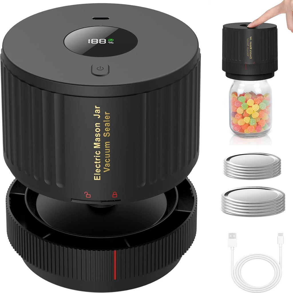 Electric Jar Vacuum Sealer Wide and Regular Mouth Compatible 07
