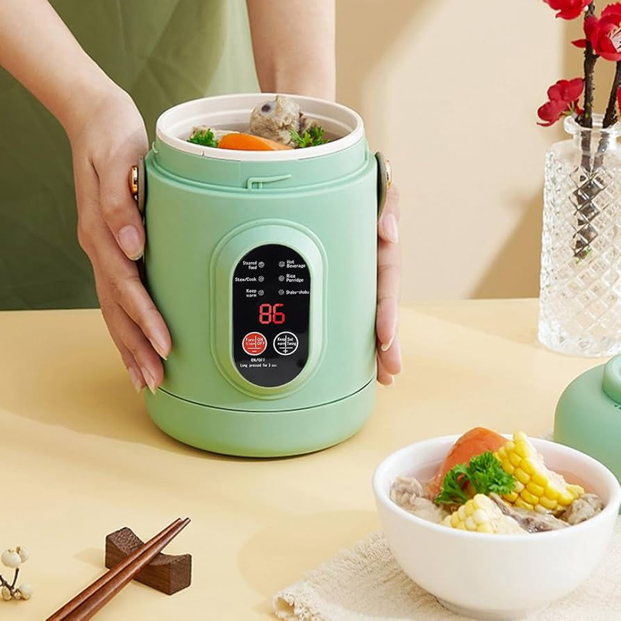 Electric Mini Cooker - 1L Small Rice Cooker with Smart Timer Function 2