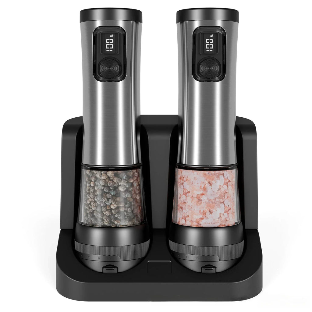 Rechargeable Electric Salt and Pepper Grinder Set with LED 6