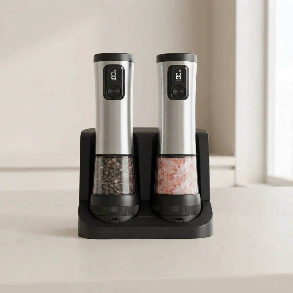 Rechargeable Electric Salt and Pepper Grinder Set with LED 1