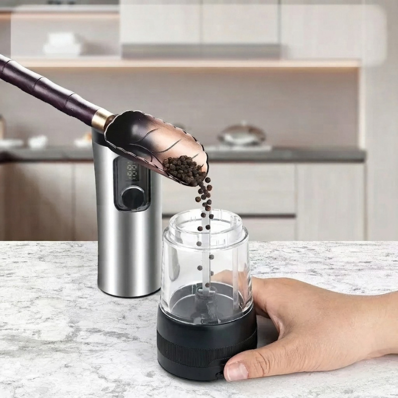 Rechargeable Electric Salt and Pepper Grinder Set with LED 2