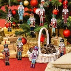 Elegant 12-Piece Hand-Painted Wooden Nutcracker Soldier Set – Classic Christmas Decoration for Holiday Decor 0