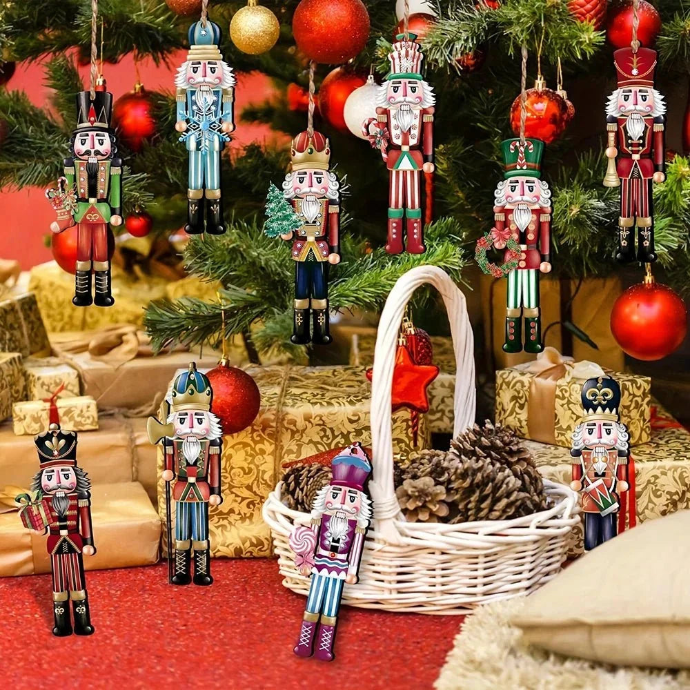 Elegant 12-Piece Hand-Painted Wooden Nutcracker Soldier Set – Classic Christmas Decoration for Holiday Decor 0