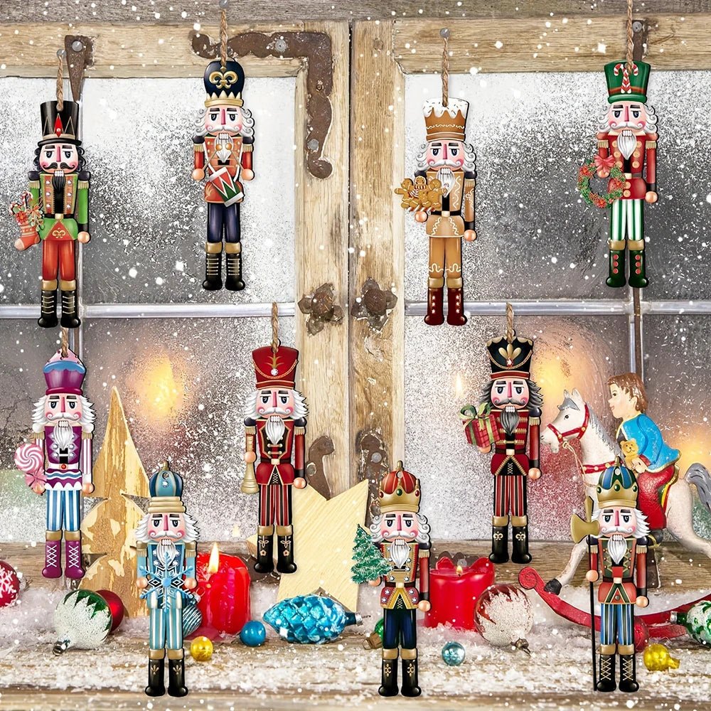 Elegant 12-Piece Hand-Painted Wooden Nutcracker Soldier Set – Classic Christmas Decoration for Holiday Decor 2