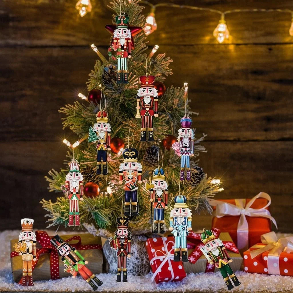 Elegant 12-Piece Hand-Painted Wooden Nutcracker Soldier Set – Classic Christmas Decoration for Holiday Decor 3