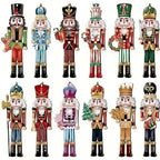 Elegant 12-Piece Hand-Painted Wooden Nutcracker Soldier Set – Classic Christmas Decoration for Holiday Decor 7