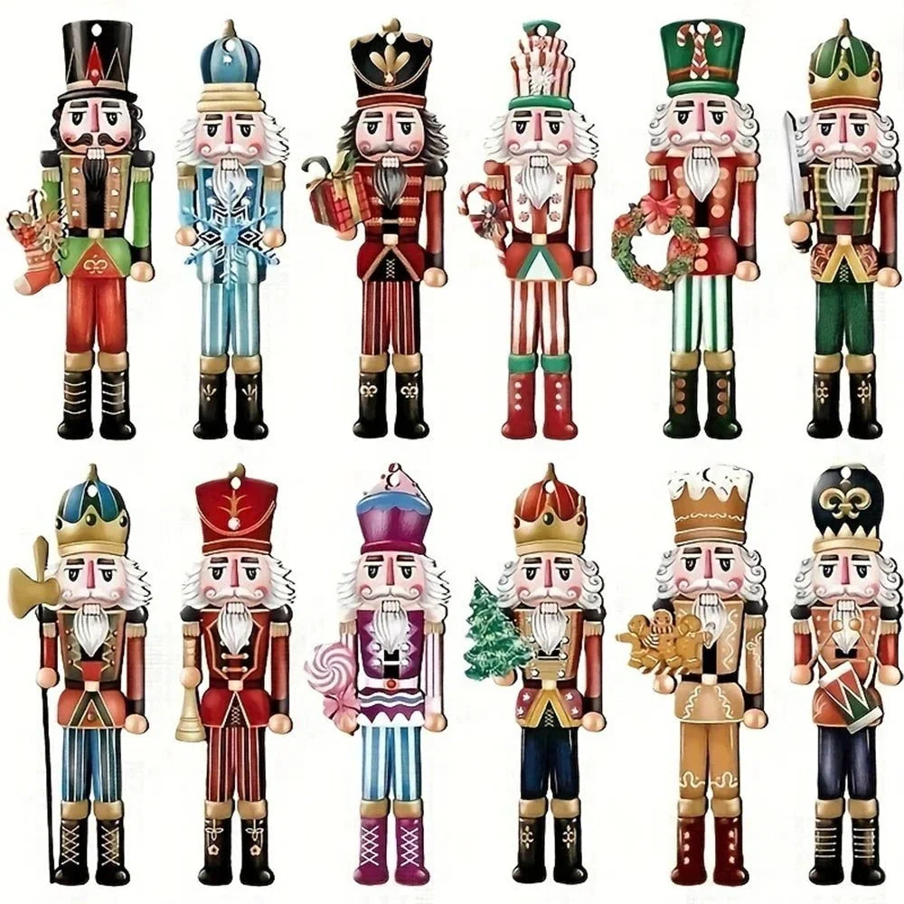 Elegant 12-Piece Hand-Painted Wooden Nutcracker Soldier Set – Classic Christmas Decoration for Holiday Decor 7