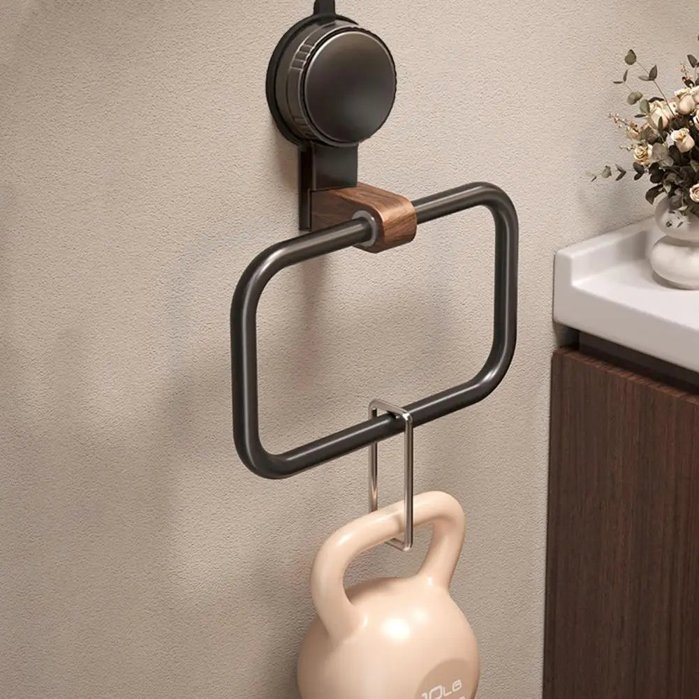 Elegant Towel Holder - Stylish Design with Walnut Accents 2