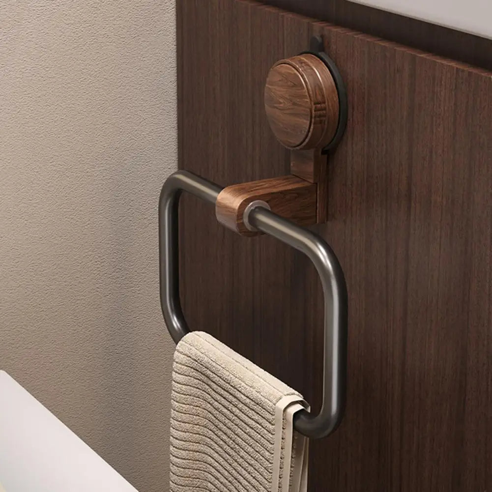 Elegant Towel Holder - Stylish Design with Walnut Accents 3
