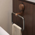 Elegant Towel Holder - Stylish Design with Walnut Accents 3