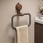Elegant Towel Holder - Stylish Design with Walnut Accents 5