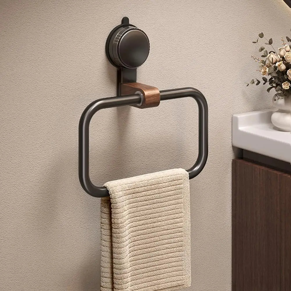 Elegant Towel Holder - Stylish Design with Walnut Accents 7