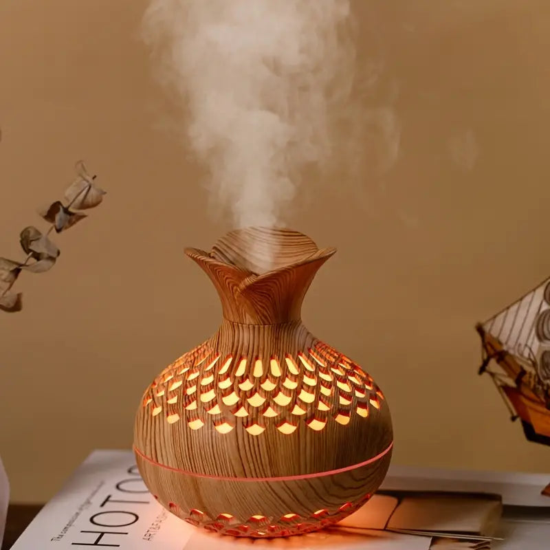 Elegant Ultrasonic Aroma Diffuser with 300ml Reservoir and LED Night Light – Electric Diffuser for Essential Oils and Aromatherapy 0