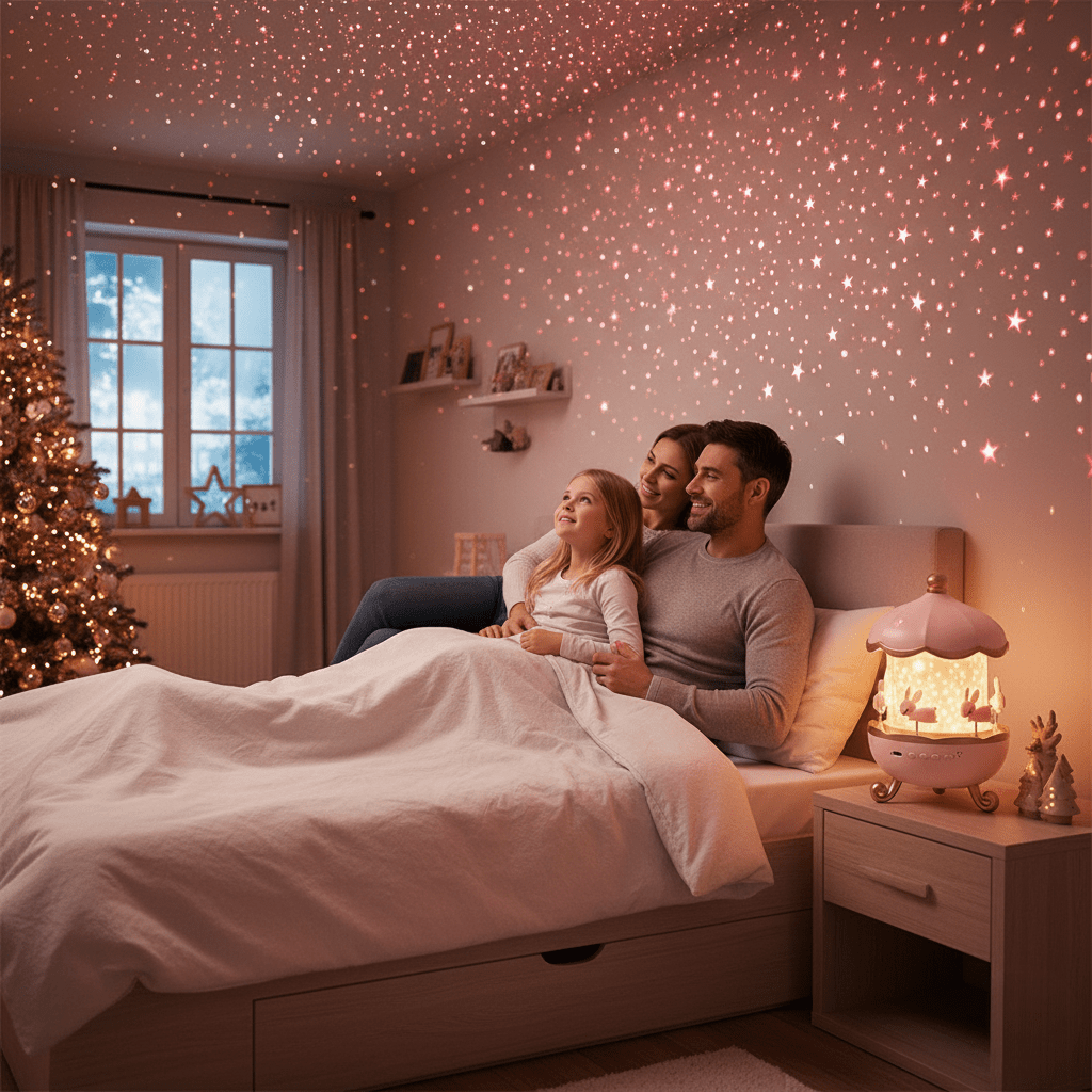 Enchanted Star Projector Night Light with 12 Image Templates, Adjustable Brightness, 360° Rotation, and Built-in Music Function 1