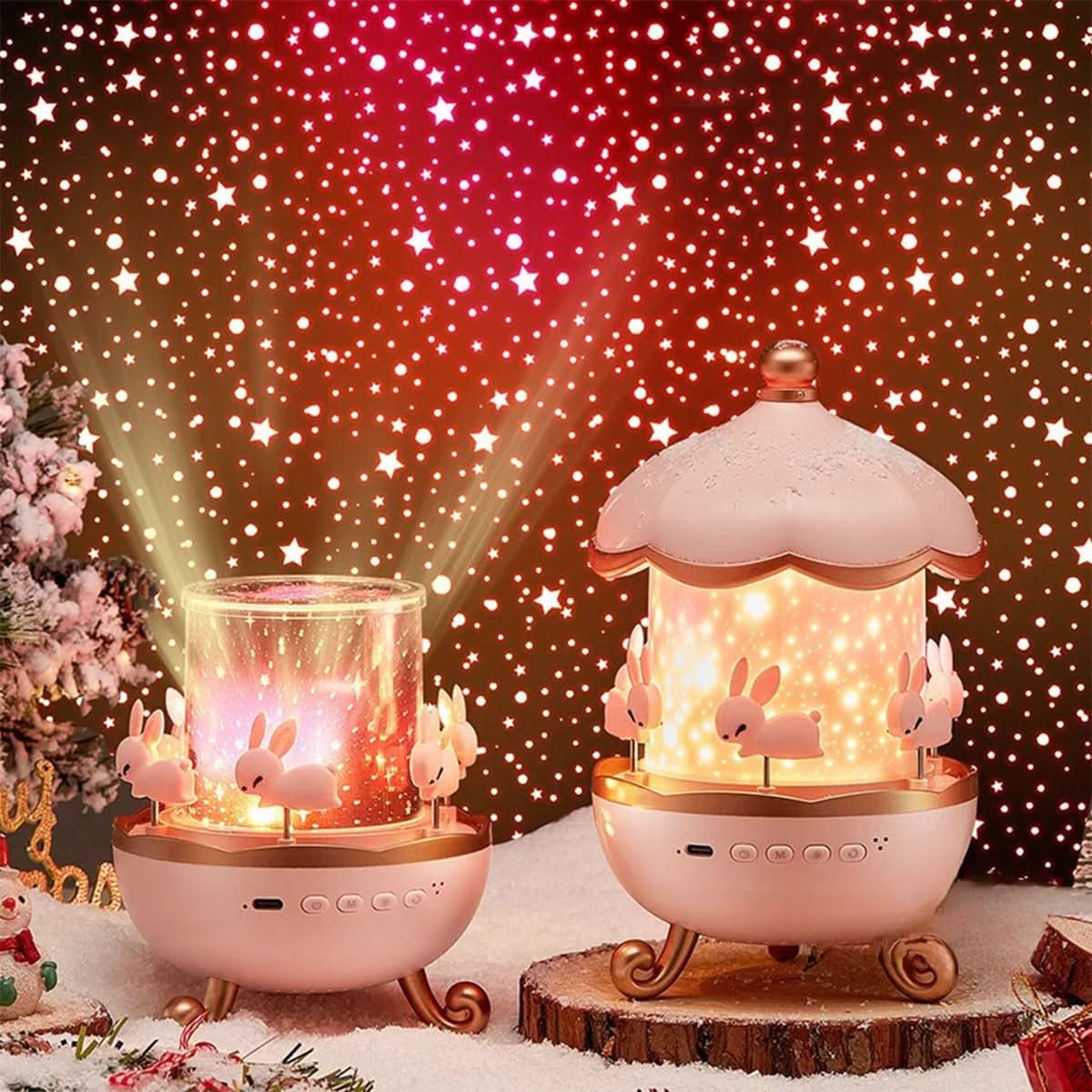 Enchanted Star Projector Night Light with 12 Image Templates, Adjustable Brightness, 360° Rotation, and Built-in Music Function 2