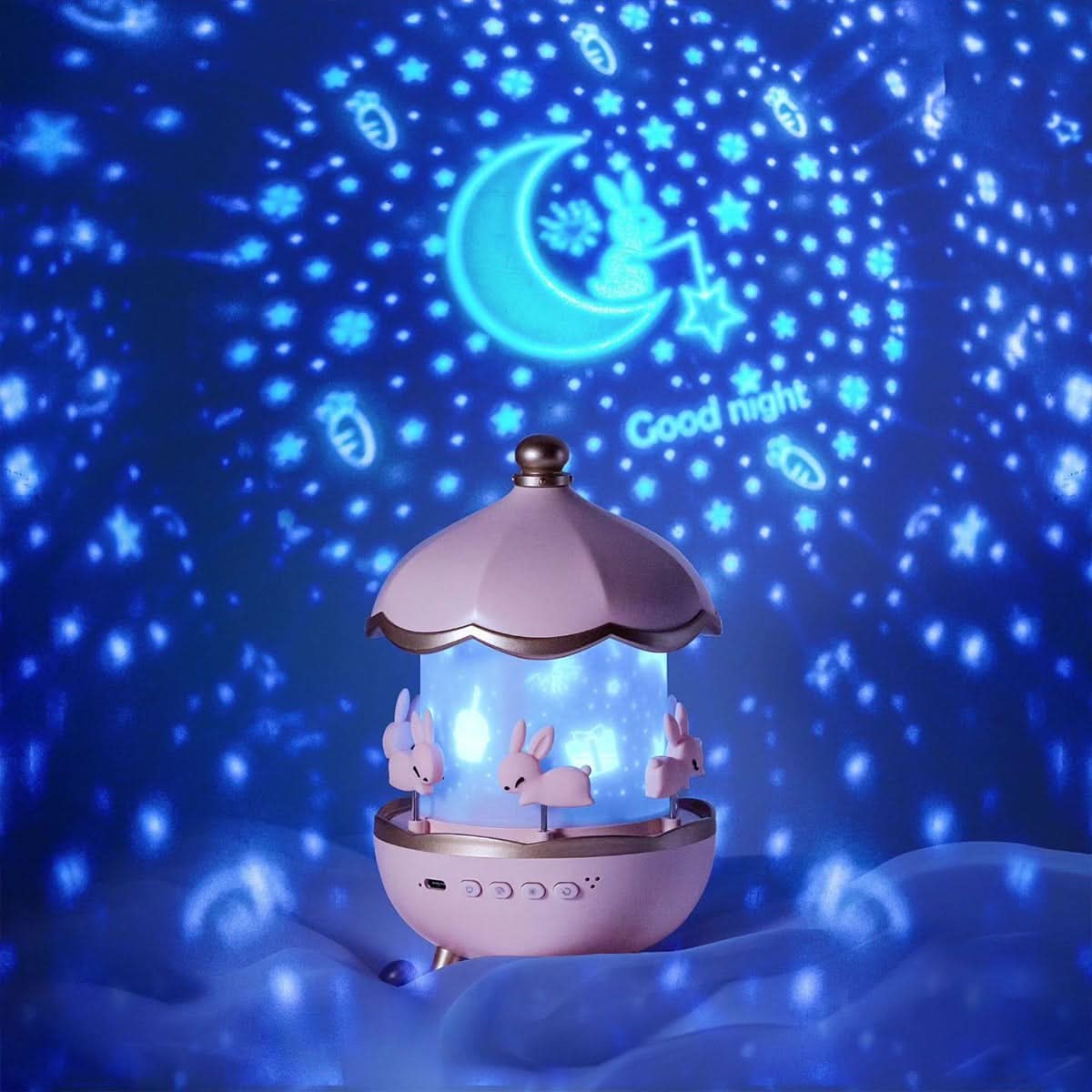 Enchanted Star Projector Night Light with 12 Image Templates, Adjustable Brightness, 360° Rotation, and Built-in Music Function 3