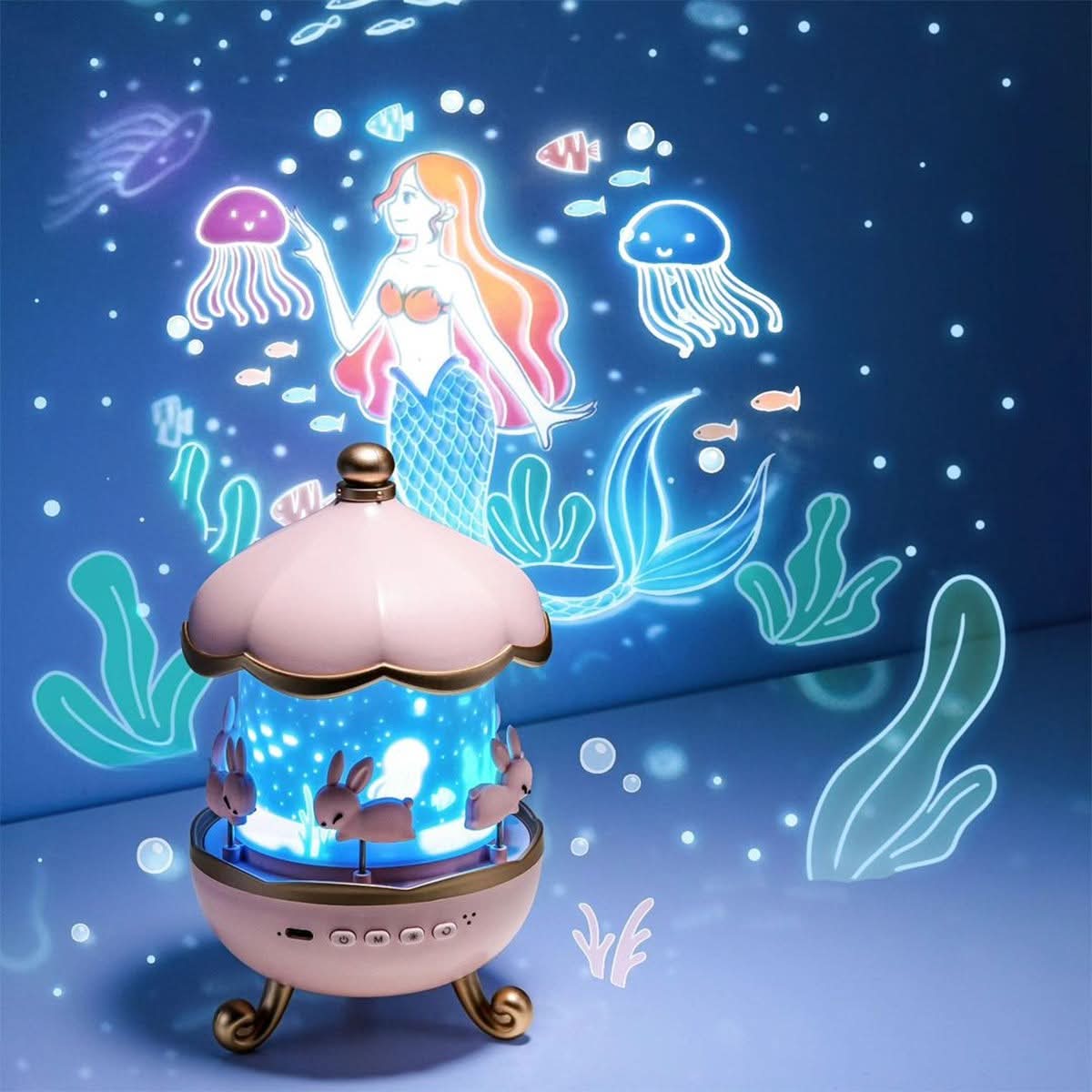 Enchanted Star Projector Night Light with 12 Image Templates, Adjustable Brightness, 360° Rotation, and Built-in Music Function 7