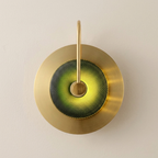 Engraved Glass & Brass Wall Light - Modern Elegance Sconce 00