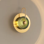 Engraved Glass & Brass Wall Light - Modern Elegance Sconce 1