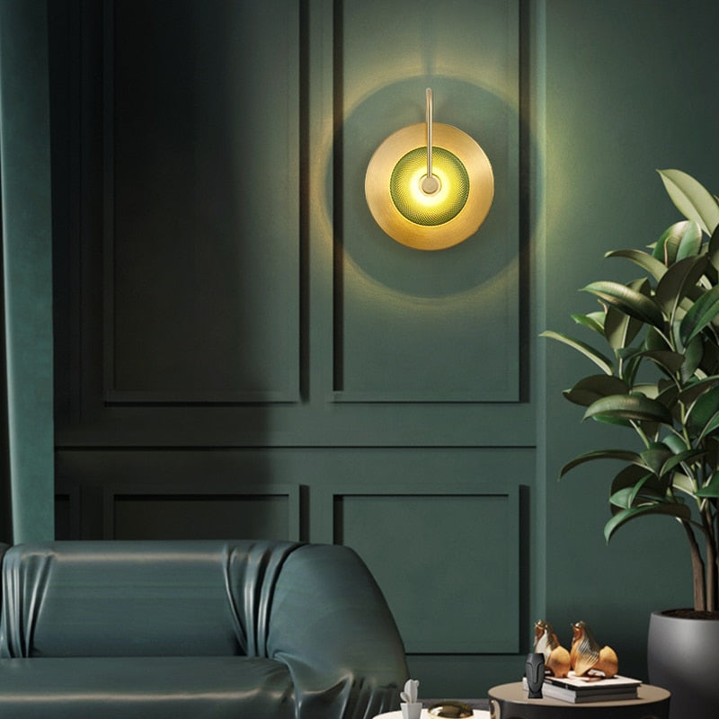 Engraved Glass & Brass Wall Light - Modern Elegance Sconce 2