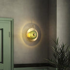 Engraved Glass & Brass Wall Light - Modern Elegance Sconce 3