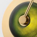 Engraved Glass & Brass Wall Light - Modern Elegance Sconce 4