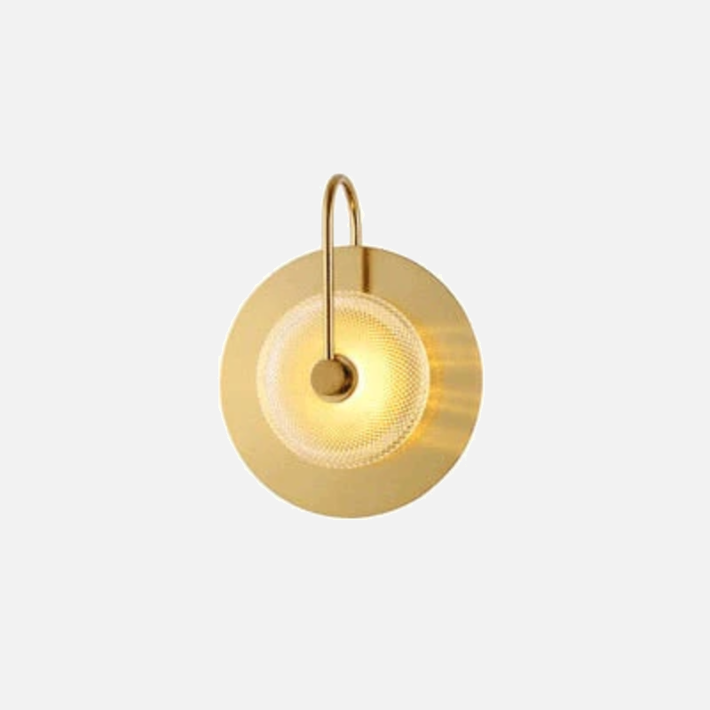 Engraved Glass & Brass Wall Light - Modern Elegance Sconce 5