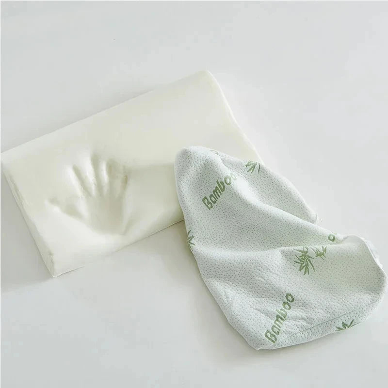 Bamboo baby head shaping pillow on a white background