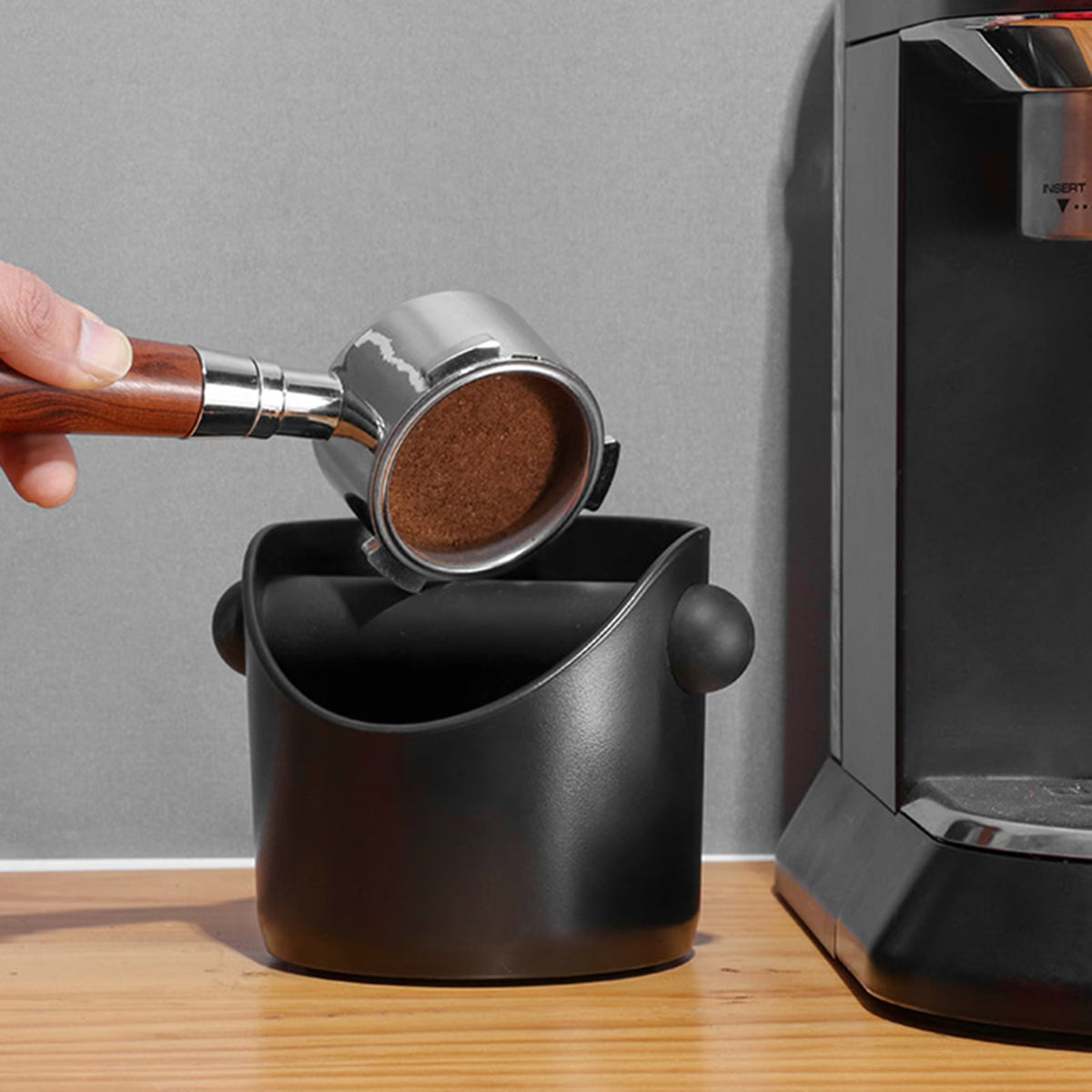 Espresso Knock Box Plastic Rubber Base Detachable Bar 6