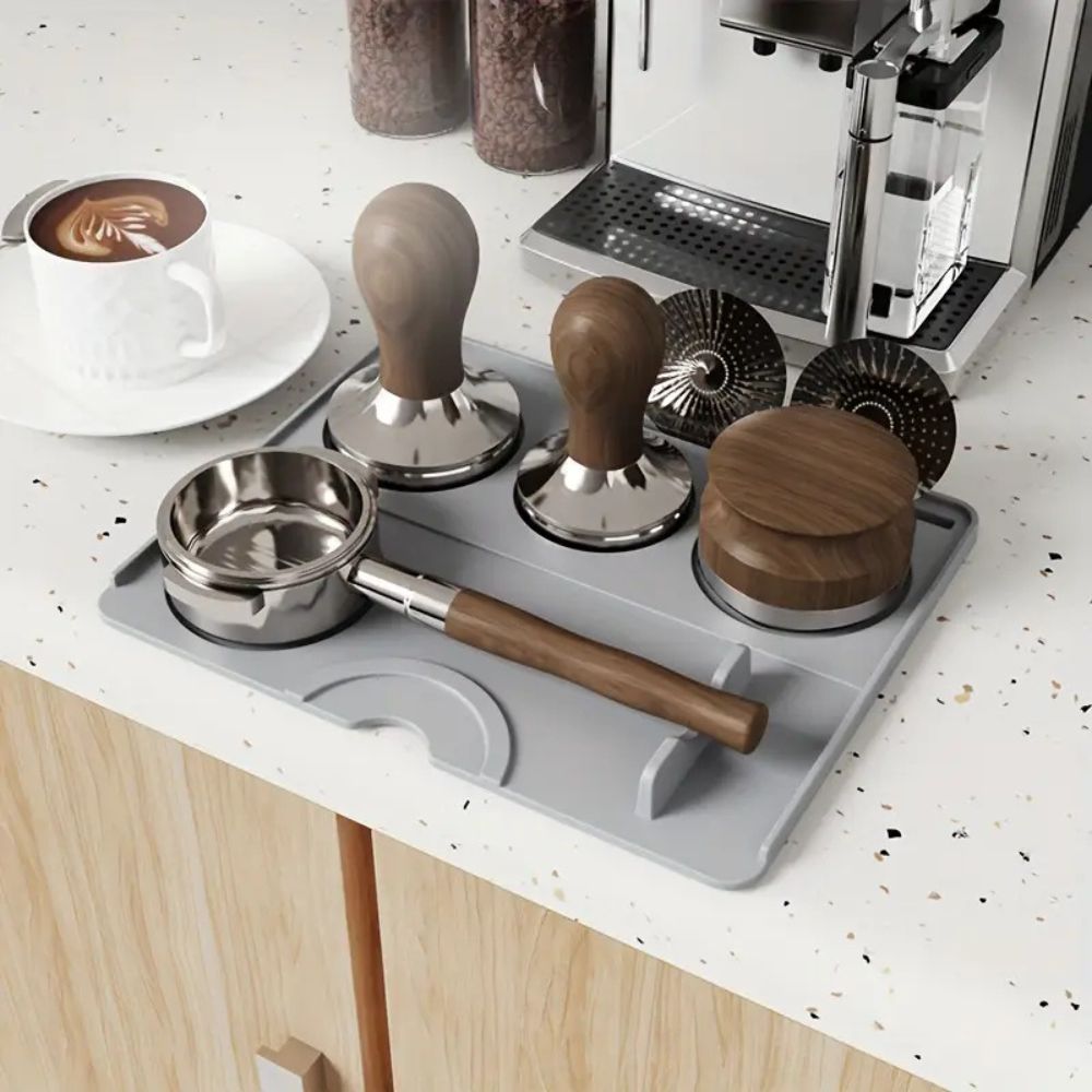 Espresso Tamping Mat - Non-Slip Silicone for Organized Brewing Tools 1