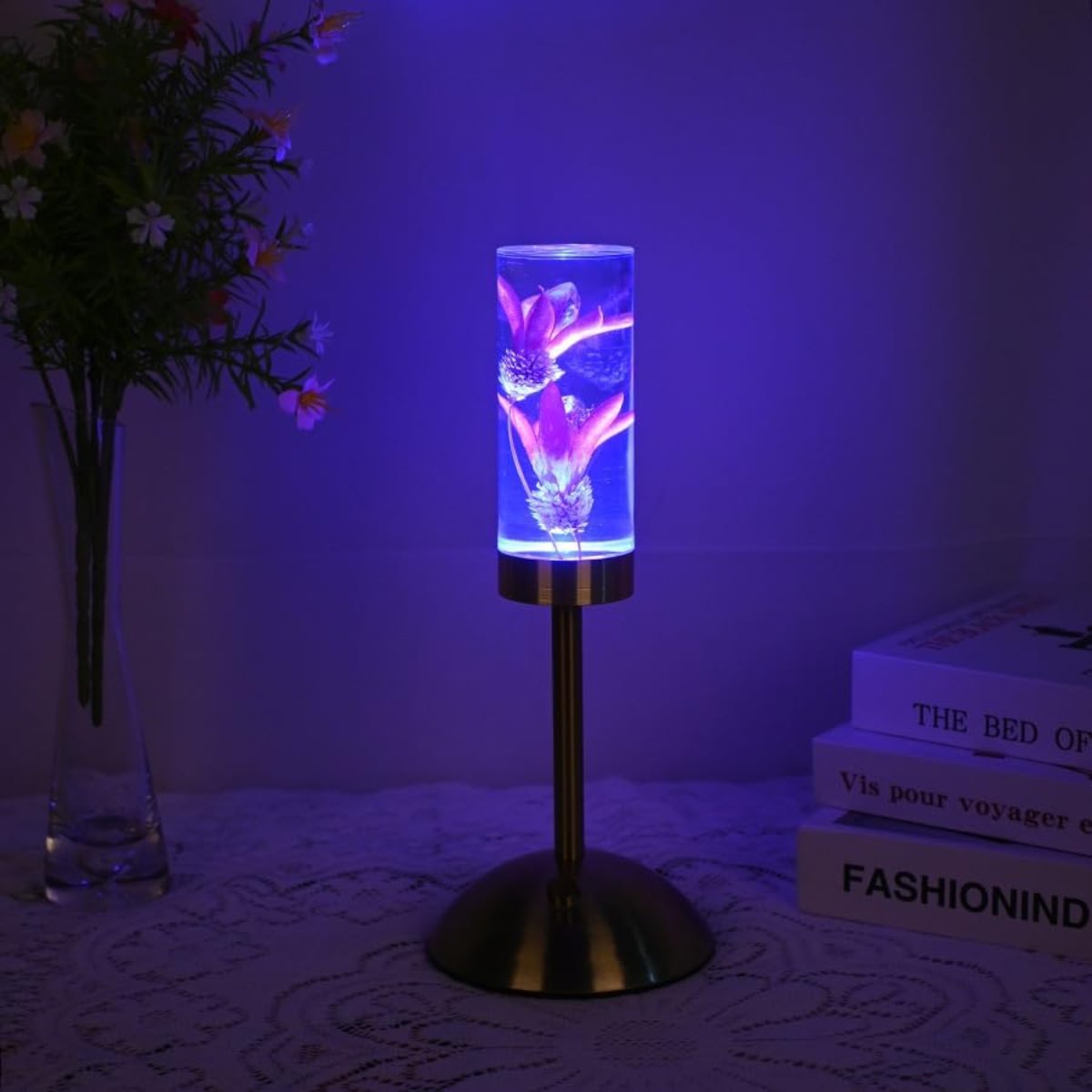 Eternal Blossom Table Lamp - Cordless, Rechargeable Floral Design 3