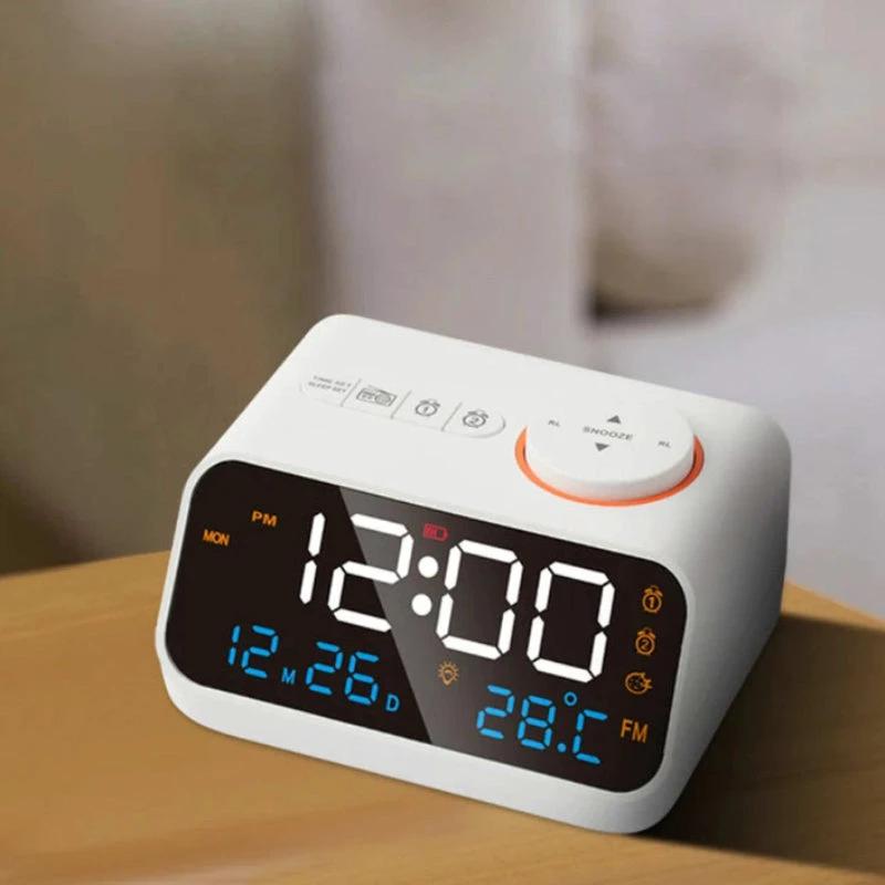 FM Radio Digital Alarm Clock - Dual Alarms, USB Ports & Adjustable Light 4