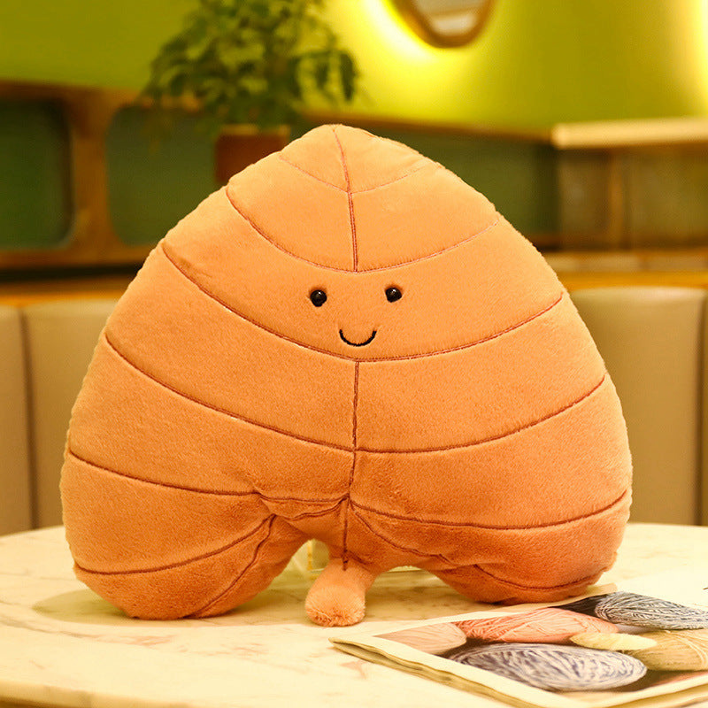 Fall Leaf Plush Throw Pillow - Soft, Cozy Couch Accent for Autumn Decor 9