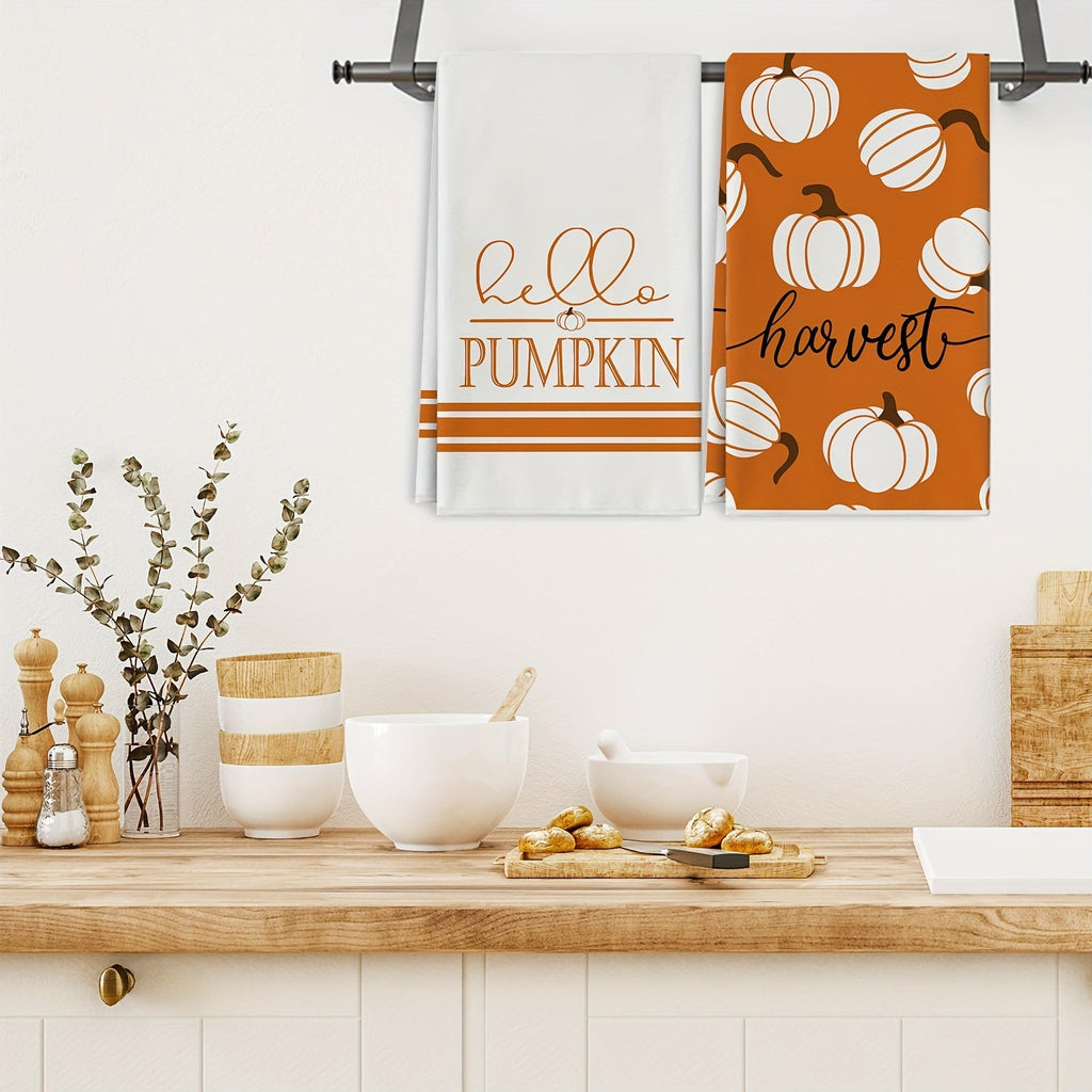 Fall Pumpkin Kitchen Towels - Soft & Absorbent 4-Pack for Seasonal Decor 3