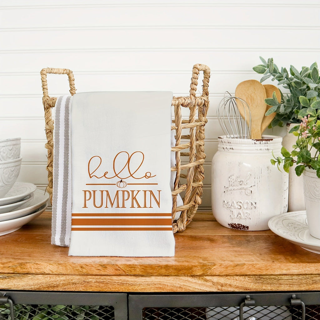 Fall Pumpkin Kitchen Towels - Soft & Absorbent 4-Pack for Seasonal Decor 5