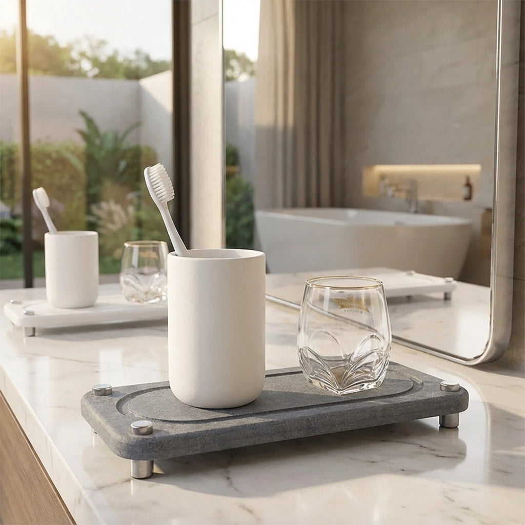 Fast-Drying Diatomite Sink Tray with Steel Legs – 28 x 11cm for Kitchen and Bathroom Organization 1