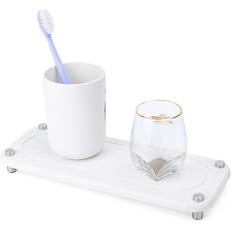 Fast-Drying Diatomite Sink Tray with Steel Legs – 28 x 11cm for Kitchen and Bathroom Organization 9