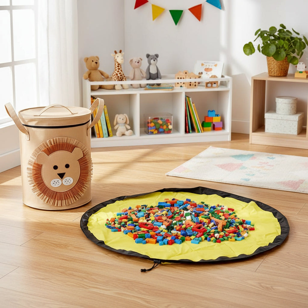 Felt Toy Storage Bag - Durable Organizer for Kids' Stuffed Animals & Toys 1