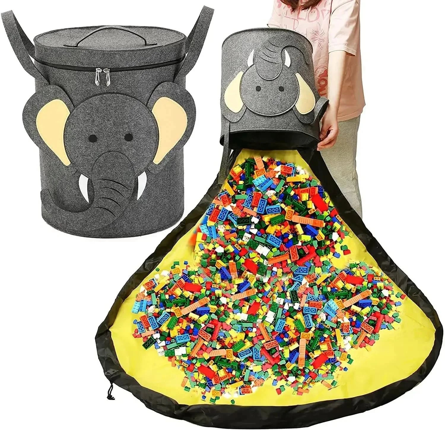 Felt Toy Storage Bag - Durable Organizer for Kids' Stuffed Animals & Toys 5