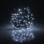 String of white LED lights on a black background