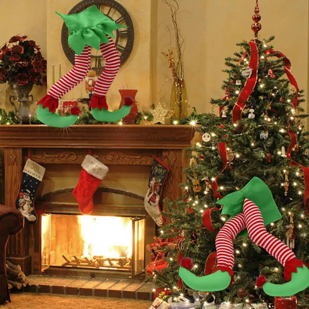 Festive Plush Party Legs - Soft Holiday Decoration for Christmas Cheer 0