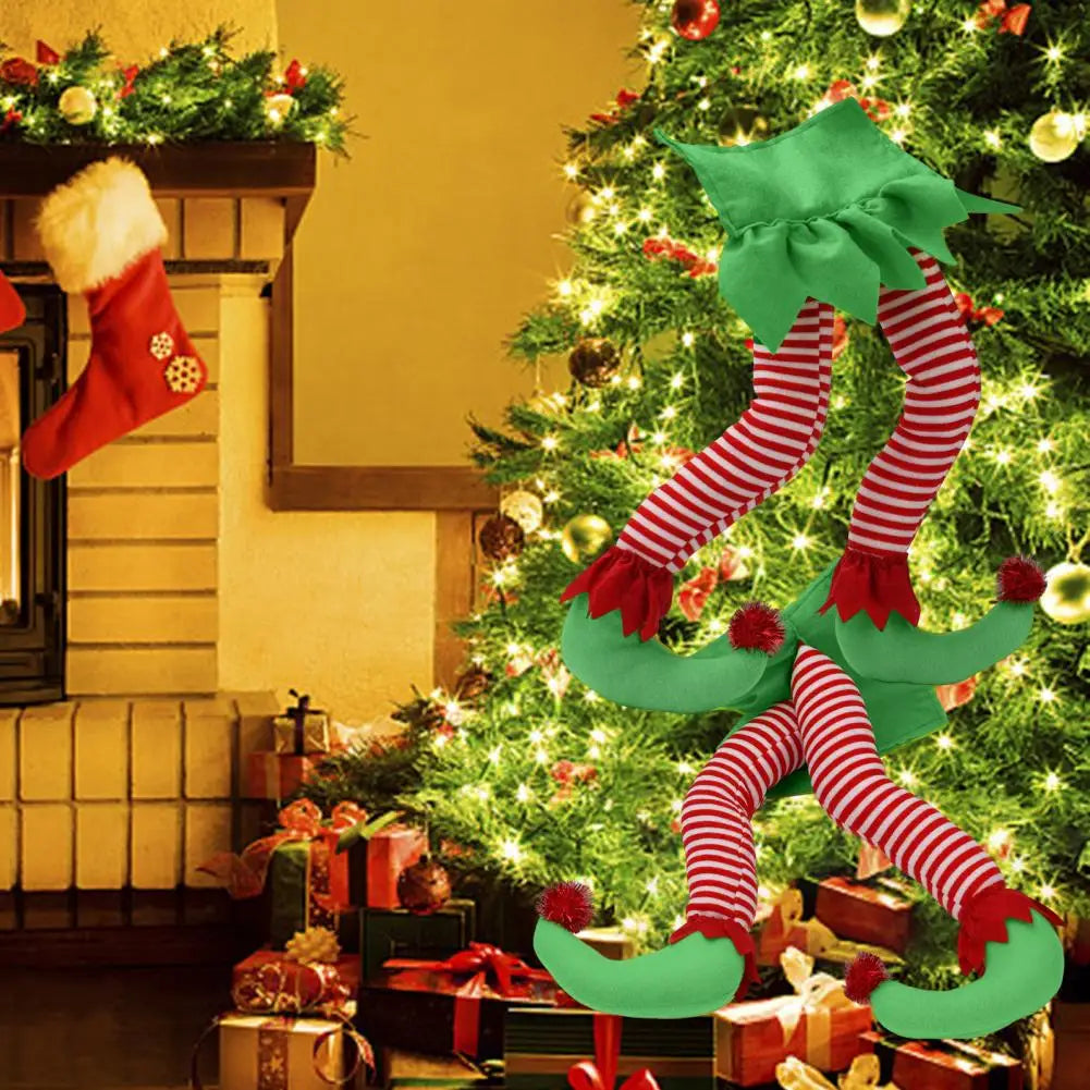 Festive Plush Party Legs - Soft Holiday Decoration for Christmas Cheer 2