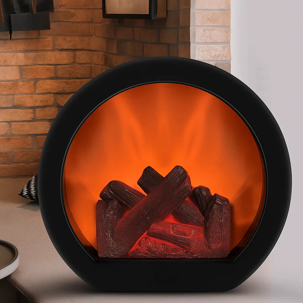Fireplace Simulation Night Light - Realistic LED Flame Effect, Portable 2