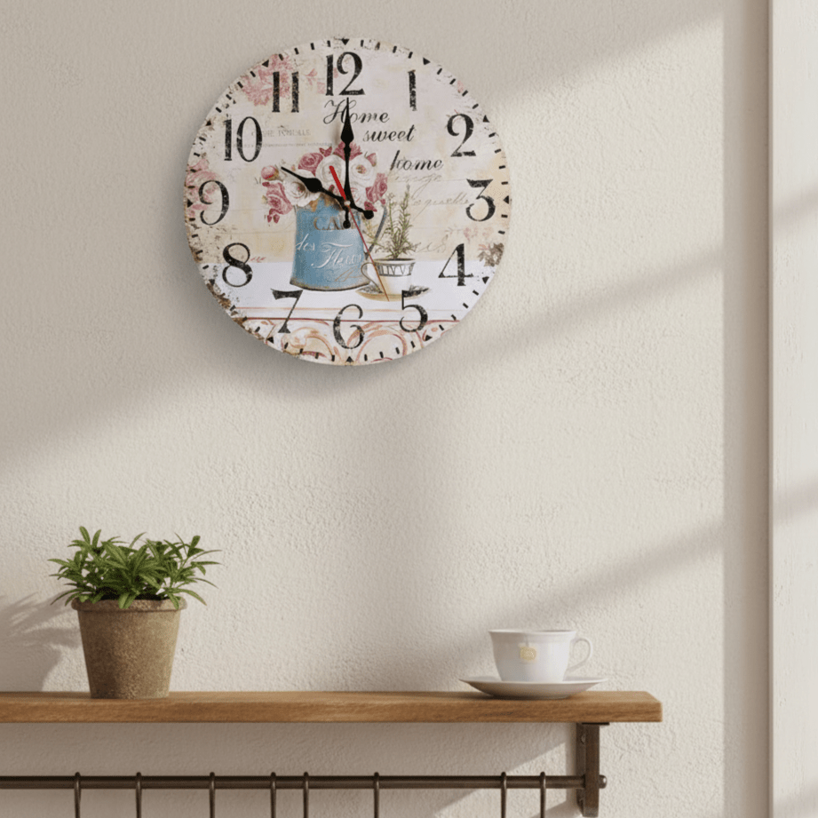 Floral Wall Clock - Elegant Modern Decor for Contemporary Interiors 1