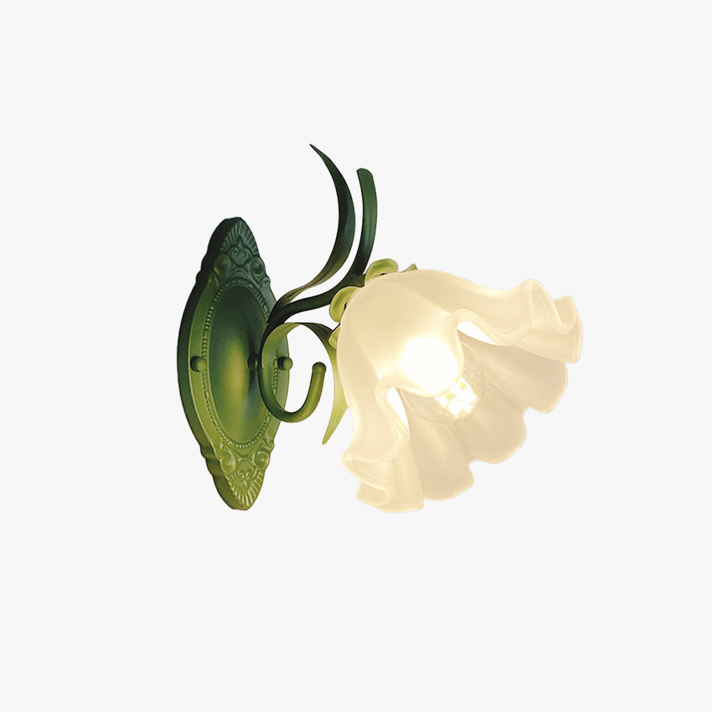 Flower Wall Sconce - Elegant Metal & Glass Design for Indoor Use 1
